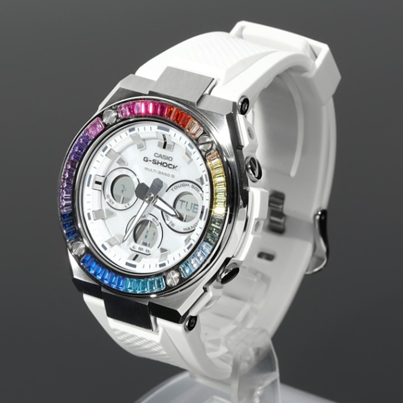 G-SHOCK GST w310 Gスチール G-SteelレインボーCZダイヤ-