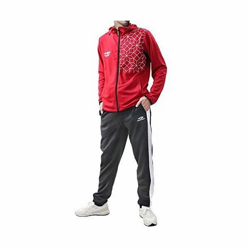 ジャージ 上下 メンズ セットアップ ランニングウェア パーカー 2921 レッド ブラック M 通販 Lineポイント最大0 5 Get Lineショッピング