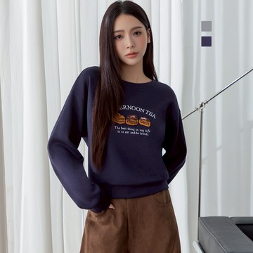 niceioi 午茶時光圓領內刷毛空氣棉上衣