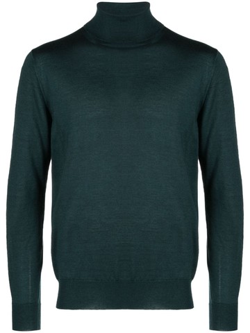 Cruciani - roll-neck cashmere blend jumper - men - Silk/Cashmere - 56 - Green