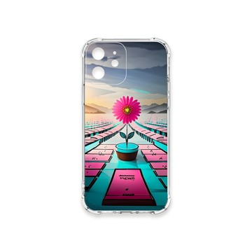 iPhone 12 mini 殼 TRON IPhone 12 MINI 桃藍色花朵系列 四角防摔殼 手機殼