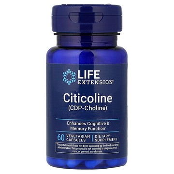 Life Extension, 膽鹼（CDP 膽鹼），60 粒素食膠囊（每粒膠囊 250 毫克）