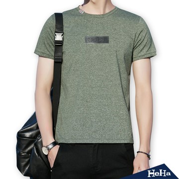 【HeHa】立體壓字圖騰短袖T恤 三色