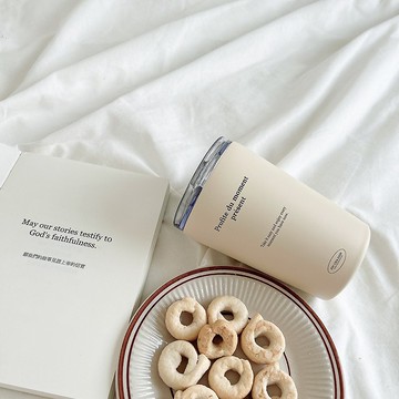 JIN CHA GOD-奶油色保溫杯Profite du moment présent/文創/法式