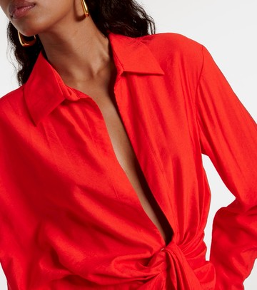 Jacquemus La Robe Bahia draped shirt dress