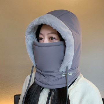 冬季騎行帽子保暖神器圍脖面罩一體防寒防風頭套加絨加厚雷鋒帽【Snowbelle優選】