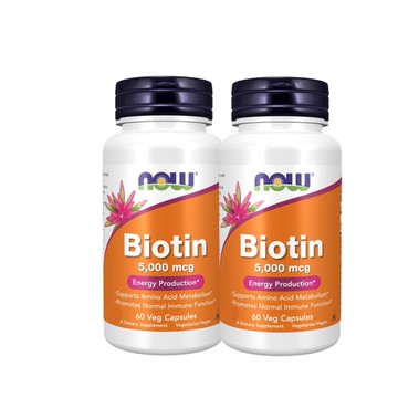 【NOW 娜奧】生物素 5000mcg 植物膠囊 60顆 2入特惠組~效期02/2029~Now Foods 0471