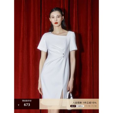 OBEG歐碧倩設計感職業通勤連衣裙女夏季輕奢小晚禮服50462514