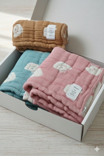 【日本fuwara六重紗手帕】可愛貴賓狗毛巾-三色