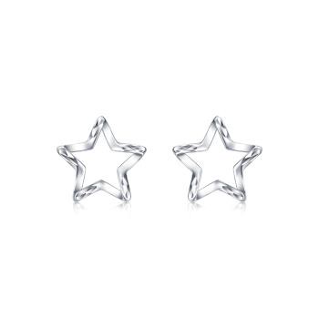 【網路獨家款】閃亮之星 鉑金耳環 (一對)