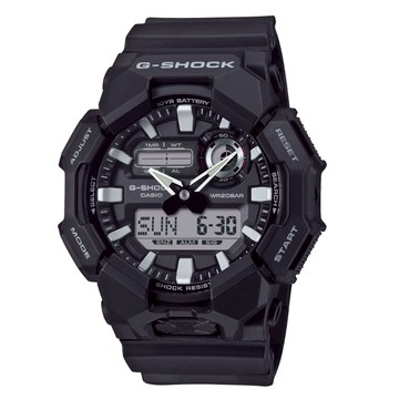 【CASIO 卡西歐】G-SHOCK 十年電力 經典黑 雙顯示系列 GA-010-1A_51.9mm