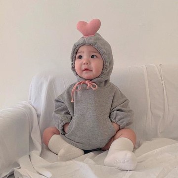 可愛春秋冬立體連帽包屁衣爬服