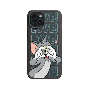 iPhone 15 SolidX 黑 - 湯姆貓與傑利鼠 Tom and Jerry - 湯姆貓愛心