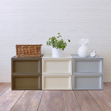 北歐風堆疊抽屜櫃組(加大版) M(附輪子一組) 粉紅色附輪