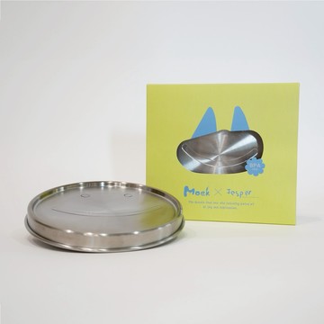 歡樂的午餐時光【Moek X Jesper】微笑煎餅不鏽鋼點心碗蓋 幼兒園專用 兒童餐具 碗蓋 分隔設計 專屬餐盤 一蓋多用 副食品 點心 304不鏽鋼 耐摔 清潔便利