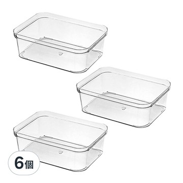 咪咪購物 抽屜收納盒/桌上收納盒/置物盒/整理盒/儲物盒 18.5 x 13.5 x 6.5cm  透明色  6個