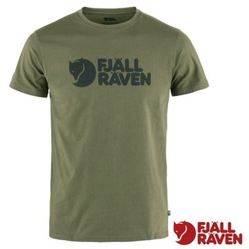 【Fjallraven 北極狐】 男 Fjällräven Logo 吸濕彈性有機棉混紡短袖圓領衫.T恤.上衣_87310-625 月桂綠
