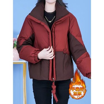 小眾拼接時尚洋氣棉服2025年秋冬新款寬松保暖加厚短款顯瘦外套女