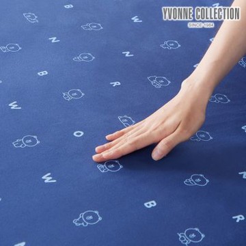 YVONNE 以旺傢飾 純棉熊大印花單人床包-紳士藍（LINE FRIENDS）