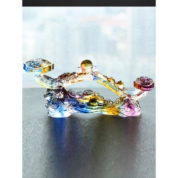 古法琉璃如意擺件家居辦公室酒柜玄關擺設客廳喬遷新居裝飾伴手禮