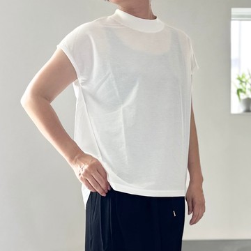 【接觸涼感】法式袖斜裁片縫線套頭衫 2色可選【白色】2025新款