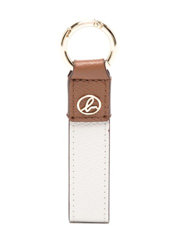 agnès b. - logo-plaque leather keyring - women - Calf Leather (top grain) - One Size - Brown