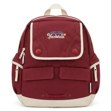 Vanwalk V2706簡約百搭小眾學生書包  復古紅  28.5 x 14 x 41cm