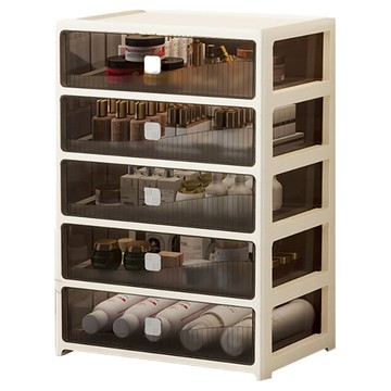 小麥購物 奶油風文件A4整理盒 L1438 34 x 24 x 49cm  奶白色  5層