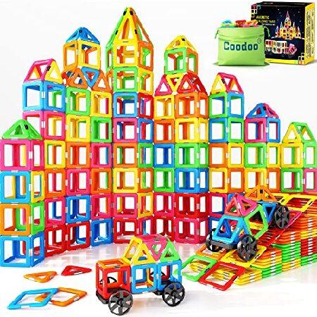 Coodoo Magnetic Tiles with Cars Magnetic Toys for Year Old Boys