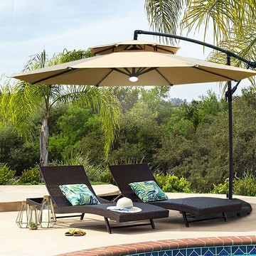 戶外遮陽傘室外陽台庭院太陽傘露台花園保安停崗羅馬傘露天香蕉傘