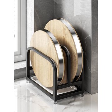 黑色廚房砧板置物架刀架鍋蓋刀具勺一體收納架臺面筷子菜板放置架