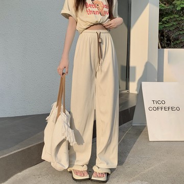 韓版內刷毛抽繩寬鬆休閒高腰顯瘦直筒褲【P311】