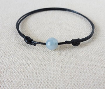 本命年【幸運石】淡冰紫微飄花翡翠韓國蠟線手鍊Lgb23招財、開運