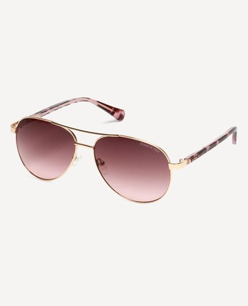 Kenneth Cole | Metal Aviator Sunglasses in Gold