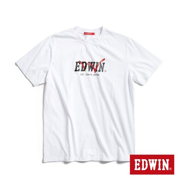 EDWIN 男款 網路獨家 躍動LOGO短袖T恤(白色)