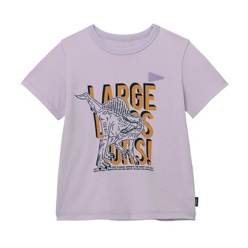 日本千趣會 - 天竺棉印花短袖上衣-線條恐龍-紫