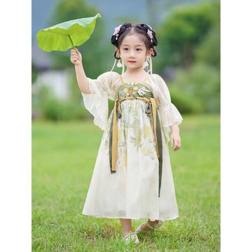 漢服女童夏款2025新款夏季兒童中國風裙子女寶夏裝古風超仙連衣裙