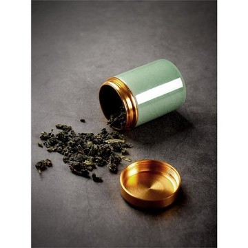 龍泉茶葉罐陶瓷茶倉小號旅行便攜迷你金屬青瓷密封罐茶葉包裝禮盒
