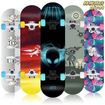 【夜光安全】兒童滑板 雙翹滑板 四輪滑板 初學者滑板 青少年滑板 男孩女孩通用 加寬加厚砂紙 耐磨PU輪 戶外運動玩具