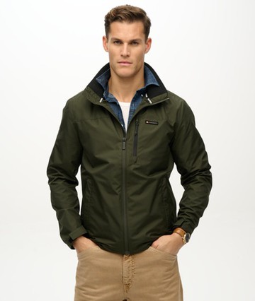 Superdry Men's Non Hood Logo Windbreaker Jacket Green Size: Xxxl
