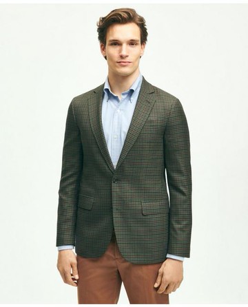 Brooks Brothers Men's Classic Fit Wool Hopsack Sport Coat | Olive | Size 44 Long