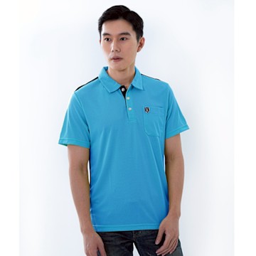 【遊遍天下】MIT台灣製男款抗UV吸濕排汗機能POLO衫GS1027天藍