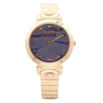 VERSUS VERSACE凡賽斯精品美感女性優質腕錶-金+灰藍-VSPEO0619