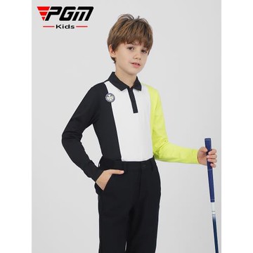 PGM青少年高爾夫衣服秋冬季新款兒童長袖T恤上衣柔軟男童服裝