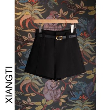 XT短褲女2025新款爆款夏季高腰高腰a字顯瘦西裝黑色春秋休閑輕奢