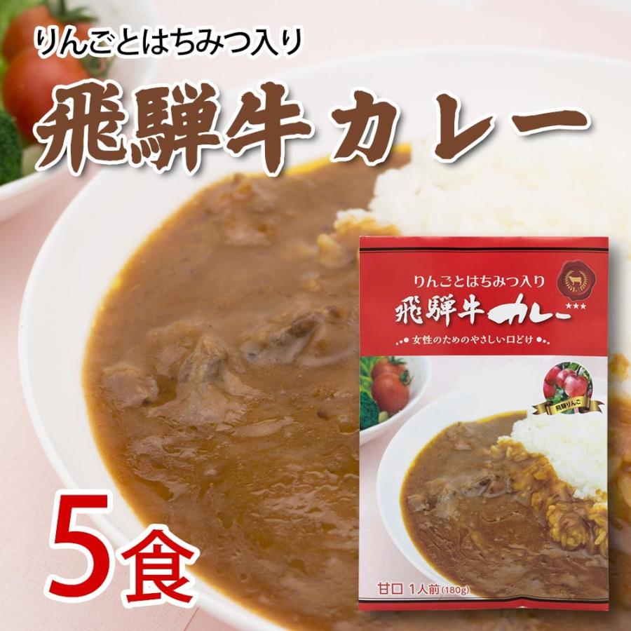 飛騨牛カレー りんごとはちみつ入り　5食セット レトルト　まとめ買い