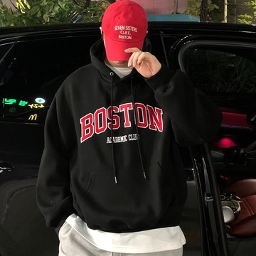 【AMERO】男裝 女裝 長袖刷毛連帽Ｔ恤 刺繡貼布 情侶裝