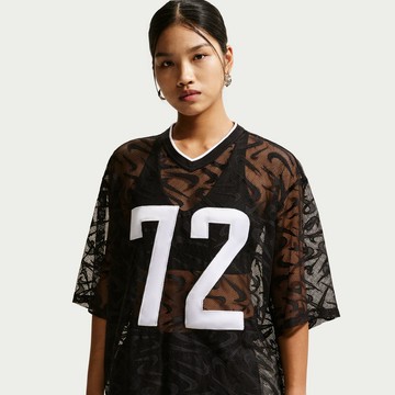NIKE AS W NK CHILL WVN LACE JERSEY 女短袖 黑-IM8388010