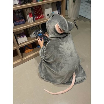 ✨動感 優選✨ 新品原創 鼠毯鼠鼠披風空調毯 毛絨玩偶小老鼠連帽披風卡通學生披
