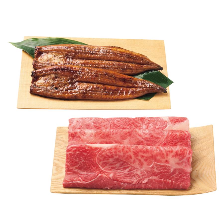  神戸ビーフ(モモすき焼き肉)＆鹿児島県産うなぎ蒲焼セット